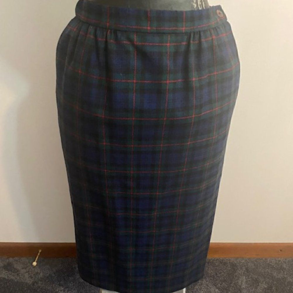 Pendleton Vintage 90's Authentic Argyle Tartan Plaid Pencil skirt, size 10